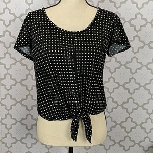 BOGO polka dot front tie top